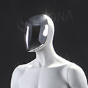 Figurína pánska chróm 300, matná biela, maska chróm