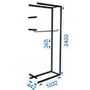BIGSHOP KIT 04E, 1022 x 442 x 2400 x 365 mm, matná čierna