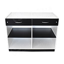 Pult BOX komplet presklený 122 x 93 x 65 cm, biele + čierne LTD