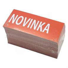 Papierové visačky, typ 50105, 105 x 48 mm, potlač &quot;NOVINKA&quot;, červené, 100 ks