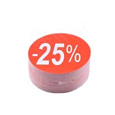 Papierové visačky SKONTO priemer 80 mm, potlač "-25%", červené, 80 ks