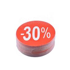 Papierové visačky SKONTO priemer 80 mm, potlač "-30%", červené, 80 ks