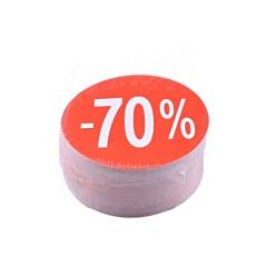 Papierové visačky SKONTO priemer 80 mm, potlač "-70%", červené, 80 ks