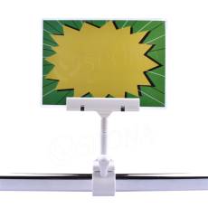 Cenovkový systém MEMO, clip XL s prstom, štipec do max. priemeru 32 mm, biely