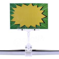 Cenovkový systém MEMO, clip XL s prstom, štipec do max. priemeru 32 mm, transparentný