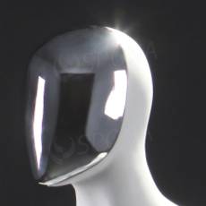 Figurína dámska chróm 300, matná biela, maska chróm