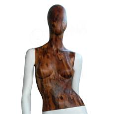 Figurína dámska WOOD 311, matná biela, drevený dekor