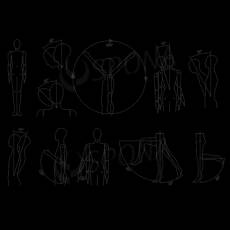 Figurína dámska FLEXIBLE, abstrakt, biela, plast