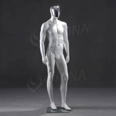 Figurína pánska chróm 300, matná biela, maska chróm