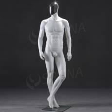 Figurína pánska chróm 301, matná biela, maska chróm