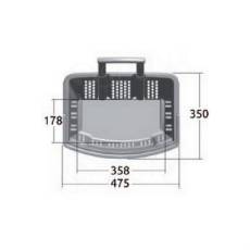 Nákupný košík na kolieskach, objem 38 litrov, červený plast