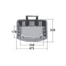 Nákupný košík na kolieskach, objem 38 litrov, šedý plast