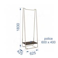 Štender SVEDESE A, šírka 65 cm, výška 183 cm, vrátane držiaku police, antracit