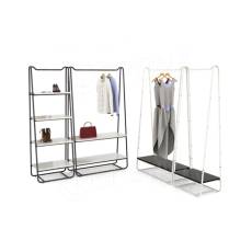 Štender SVEDESE B, šírka 105 cm, výška 183 cm, vrátane držiaku police, chróm