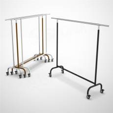 Štender 1030, výška 160 cm, šírka 150-210 cm, biela a chróm