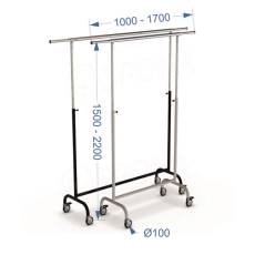 Štender 1032, výška 140-215 cm, šírka 100-160 cm, biela a chróm