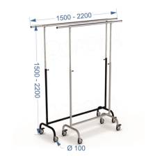 Štender 1033, výška 140-215 cm, šírka 150-210 cm, antracit a chróm