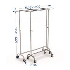 Štender 1033, výška 140-215 cm, šírka 150-210 cm, biela a chróm