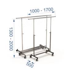 Štender 1035, skladací, výška 130-200 cm, šírka 100-160 cm, antracit a chróm