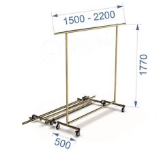 Štender 1036, skladací, výška 177 cm, šírka 150-210 cm, čierny