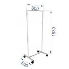 Štender 1037, výška 153 cm, šírka 60 cm, biely