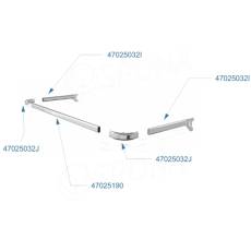VARIANT U-rampa FLEXI, spoj ABS 67, chróm