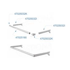 VARIANT U-rampa FLEXI, spoj ABS 65, chróm