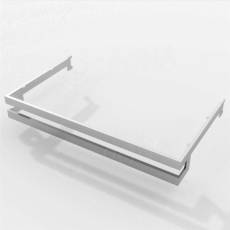 VARIANT rám police s vešiakovou tyčou, 663 x 360 mm so sklenenou policou