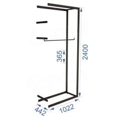 BIGSHOP KIT 04E, 1022 x 442 x 2400 x 365 mm, matná čierna