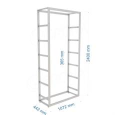 BIGSHOP KIT 05, 1072 x 442 x 2400 x 365 mm, matná biela