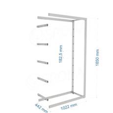 BIGSHOP KIT 08E, 1022 x 442 x 1850 x 182,5 mm, matná biela