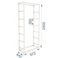 BIGSHOP KIT 05A, 672 x 442 x 2400 x 365 mm, matná biela