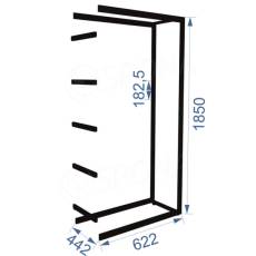 BIGSHOP KIT 08EA, 622 x 442 x 1850 x 182,5 mm, matná čierna