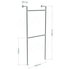 IDROSHOP, KIT 01 nástenný modul, šírka 100 cm, výška 240 cm, pozink