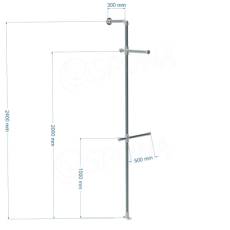 IDROSHOP, KIT 02 nástenný modul, výška 240 cm, pozink