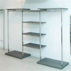 CUADRO, KIT 03A, 2240 x 1460 x 400 mm, chróm, biele police