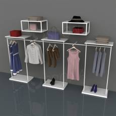 CUADRO, KIT 05A, 3180 x 1460 x 400 mm, chróm, biele police