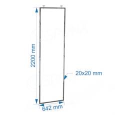 CUADRO, 9635A pojazdný rám 642 x 2200 mm, s úchytkami do koľajnice, chróm