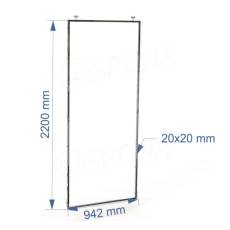 CUADRO, 9635B pojazdný rám 942 x 2200 mm, s úchytkami do koľajnice, chróm