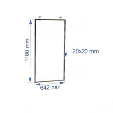 CUADRO, 9636A pojazdný rám 642 x 1180 mm, s úchytkami do koľajnice, chróm