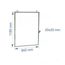 CUADRO, 9636B pojazdný rám 942 x 1180 mm, s úchytkami do koľajnice, chróm