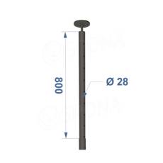 ROUND, nástavec k rozpernej stojke, výška 800 mm, biely