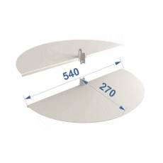 ROUND, pár polkruhových políc, 540 x 270 mm, biela