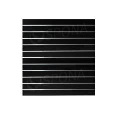 SLAT drážkový panel terminal 120 x 120 cm, 11 drážok, rozstup 10 cm, bez insertov, čierny PERLA