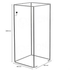 Prezliekacia kabínka, typ 915, 900 x 900 x 2000 mm, chróm