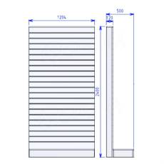 Gondola typ L, SLAT FIX panel, 120 x 50 x 240 cm, biela