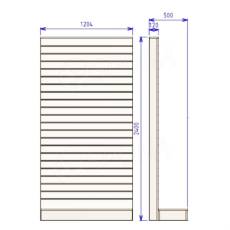 Gondola typ L, SLAT panel, 120x50x240 cm, biela teplá