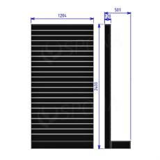 Gondola BOX typ L, SLAT panel, 120x50x240 cm, čierna