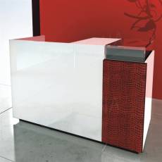 Pult predajný UNO 120 x 70 x 100 cm, vysoký lesk, biela farba