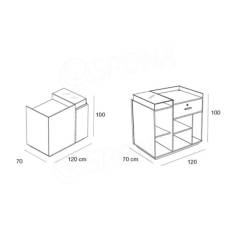 Pult predajný UNO 120 x 70 x 100 cm, vysoký lesk, biela farba